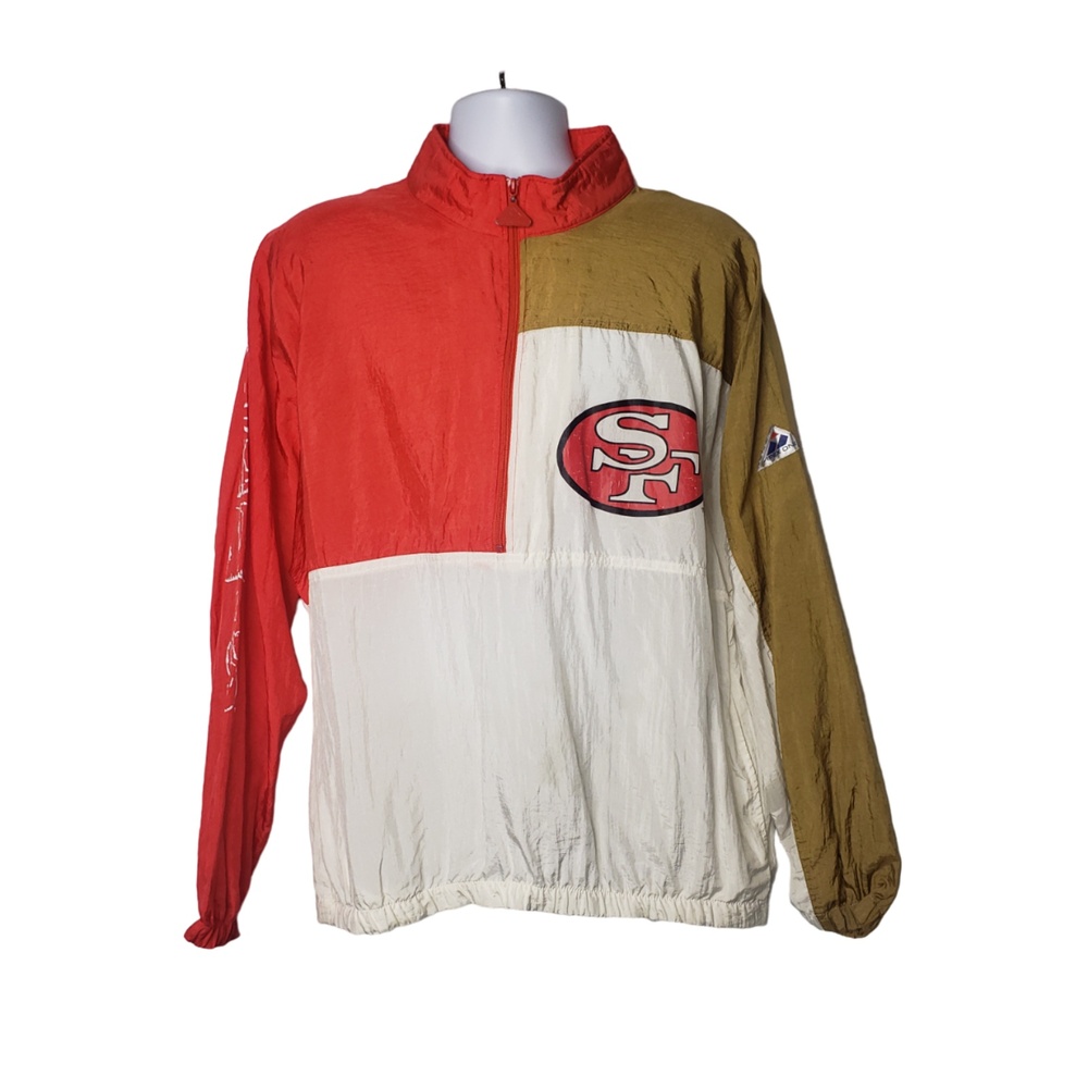 VINTAGE San Francisco 49er's Pullover Windbreaker Size Large